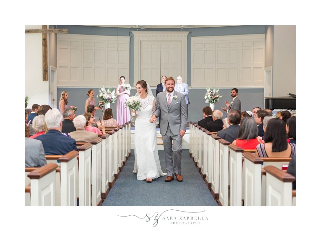 wedding ceremony in small Rhode Island church by Sara Zarrella Photography