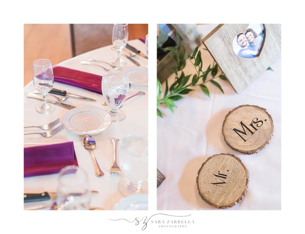 simple and elegant wedding reception details photographed by Sara Zarrella Photography