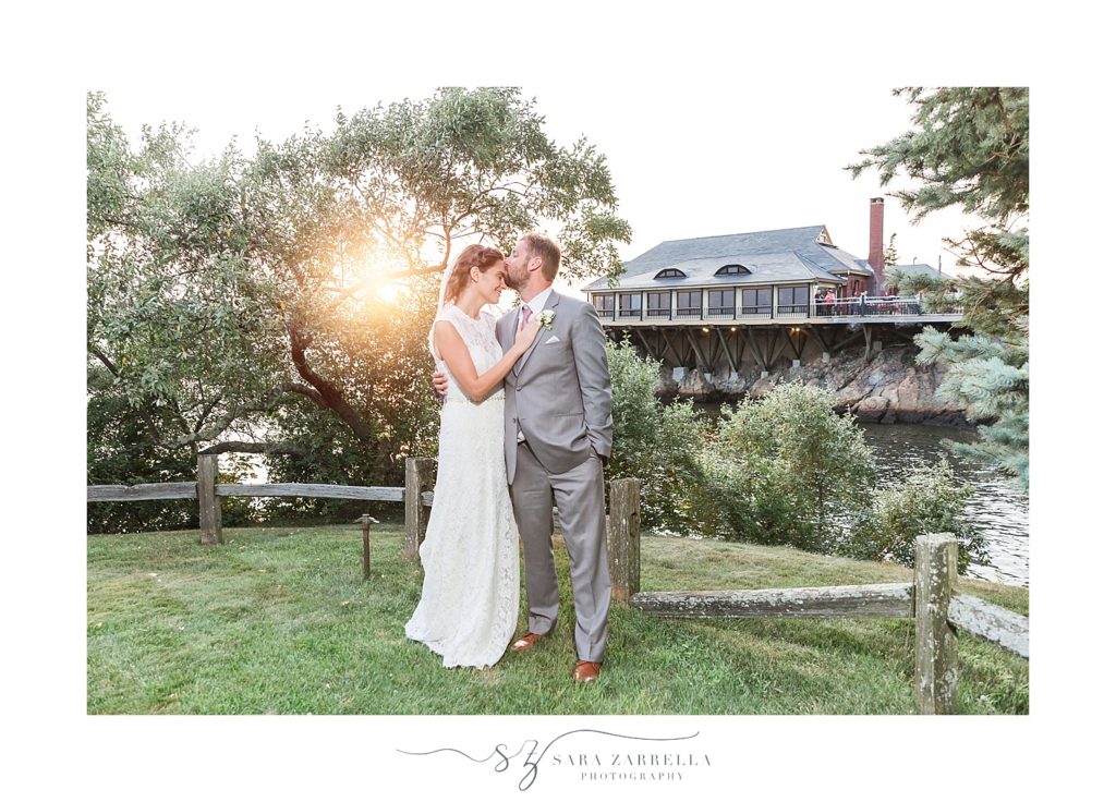 sunset Squantum Association wedding portraits by Sara Zarrella Photography