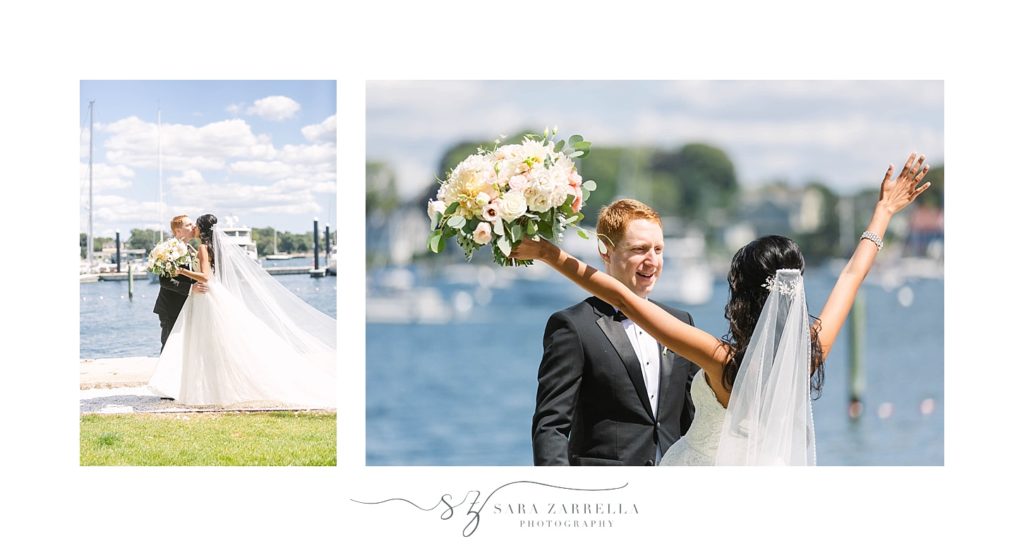 Rhode Island wedding day first look photographed by Sara Zarrella Photography