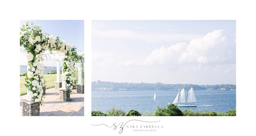 OceanCliff Newport waterfront wedding ceremony photographed by Sara Zarrella Photography