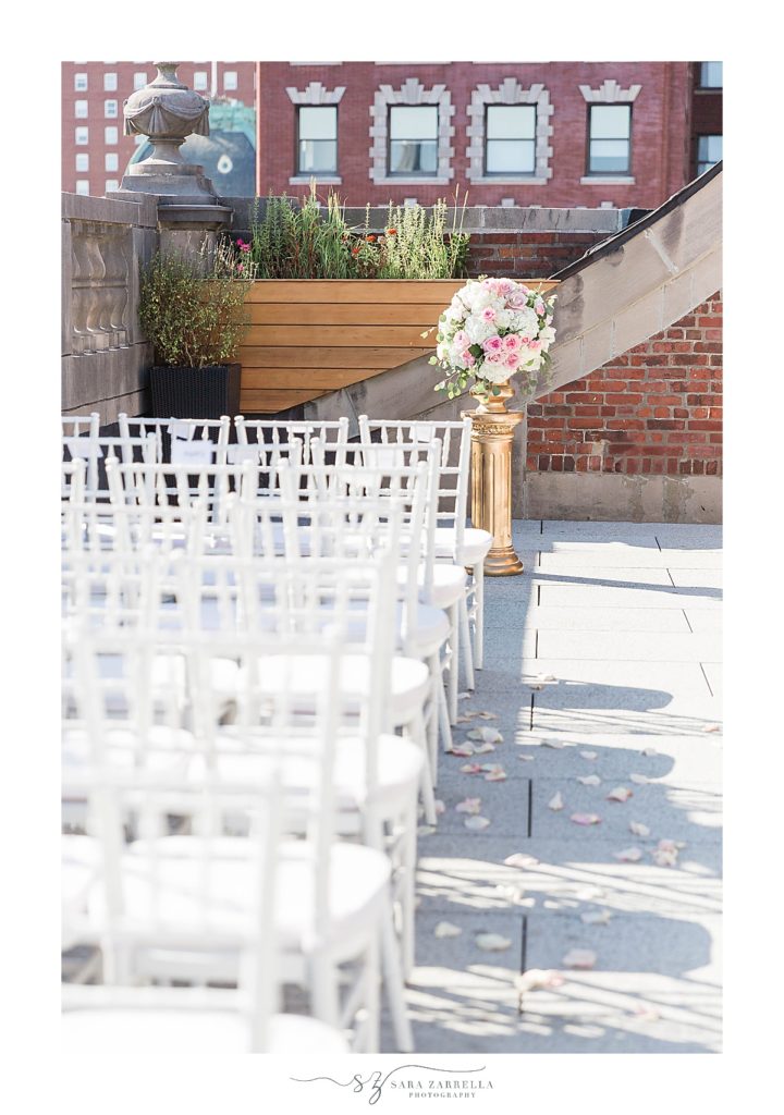 rooftop wedding ceremony in Providence RI with Sara Zarrella Photography
