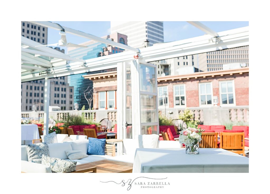 Rooftop of Providence G wedding reception photographed by Sara Zarrella Photography