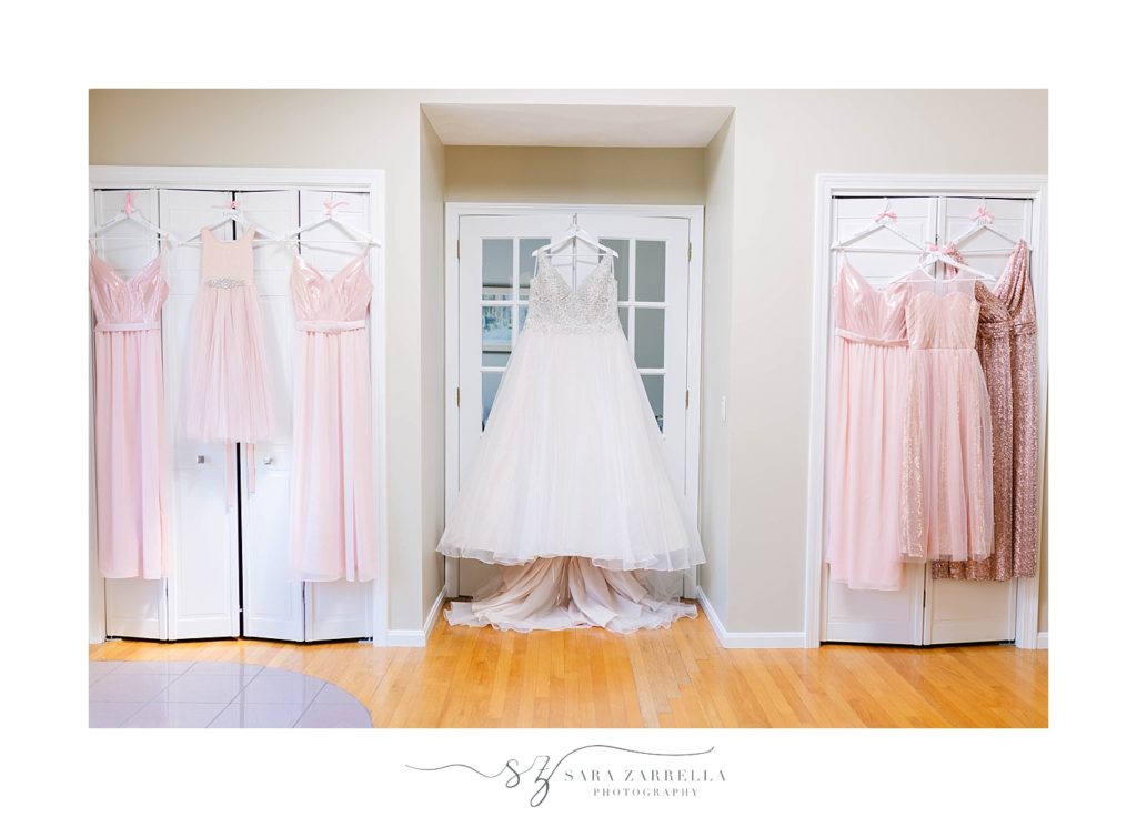 wedding dress and bridesmaid gowns photographed by Sara Zarrella Photography
