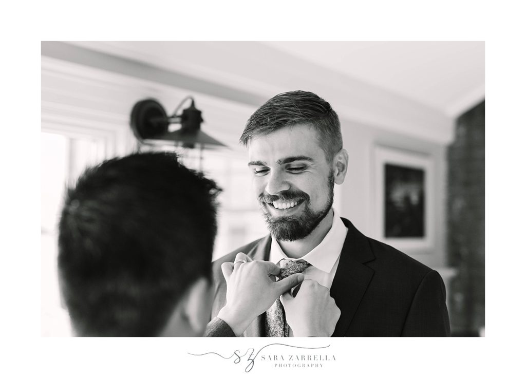 groom prep photographed by RI wedding photographer Sara Zarrella Photography