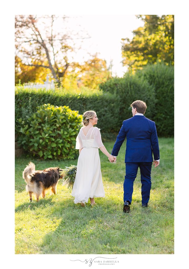 wedding portraits with dogs in Rhode Island by Sara Zarrella Photography