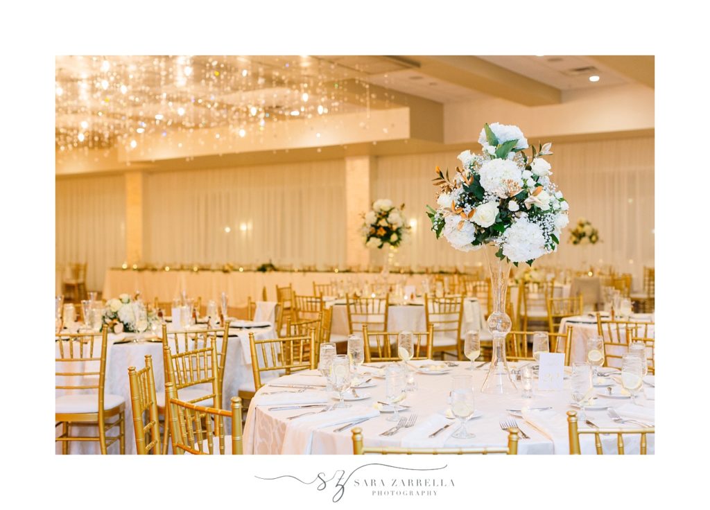 gold and ivory winter wedding details photographed by Sara Zarrella Photography
