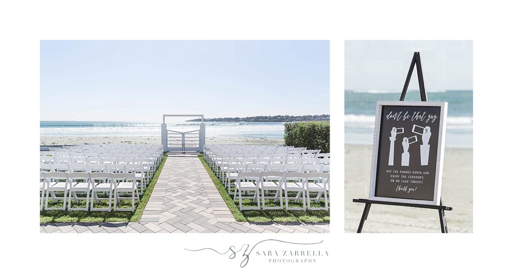Newport Beach House wedding ceremony along ocean with Sara Zarrella Photography