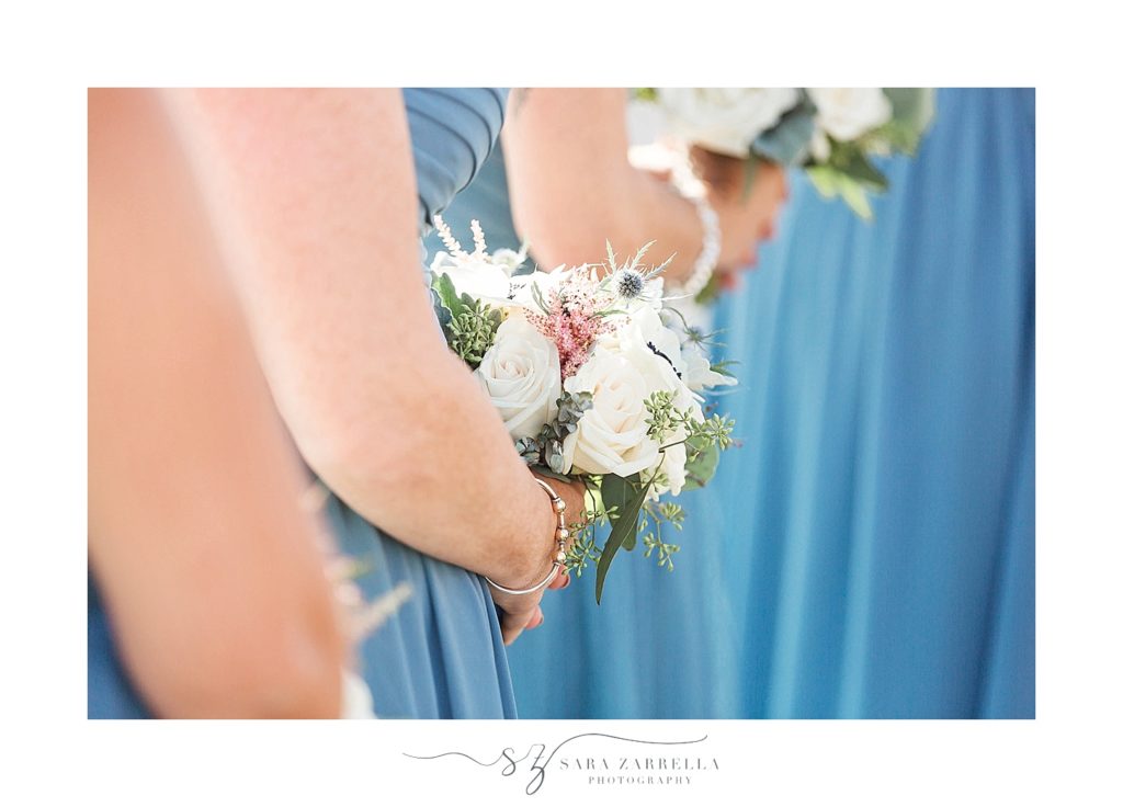 bridesmaids in pale blue photographed by Sara Zarrella Photography