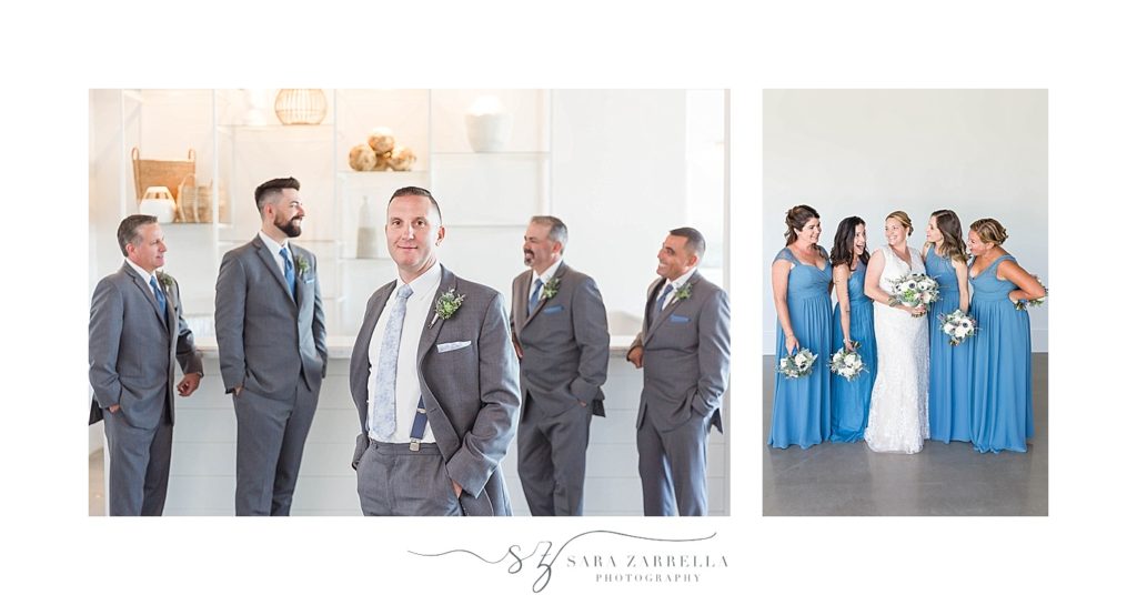 bridal party portraits for Newport wedding day with Sara Zarrella Photography