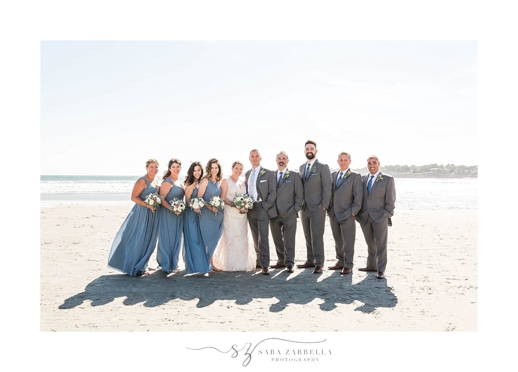 Sara Zarrella Photography captures wedding party on Newport RI beach