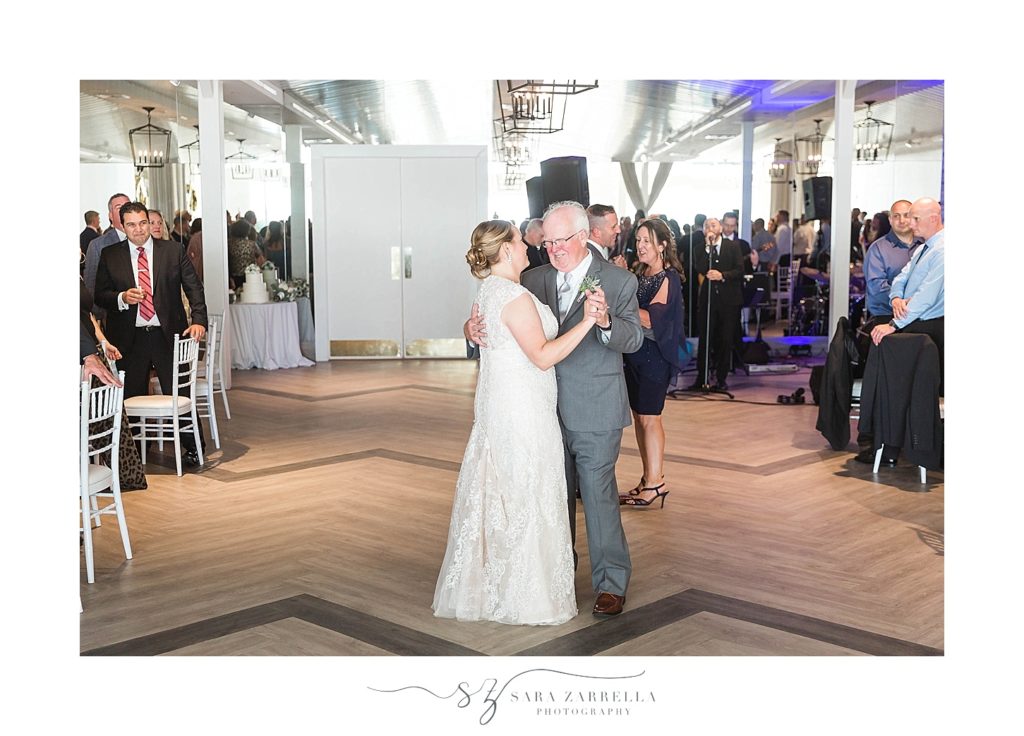 bride and father dance at wedding reception with Sara Zarrella Photography
