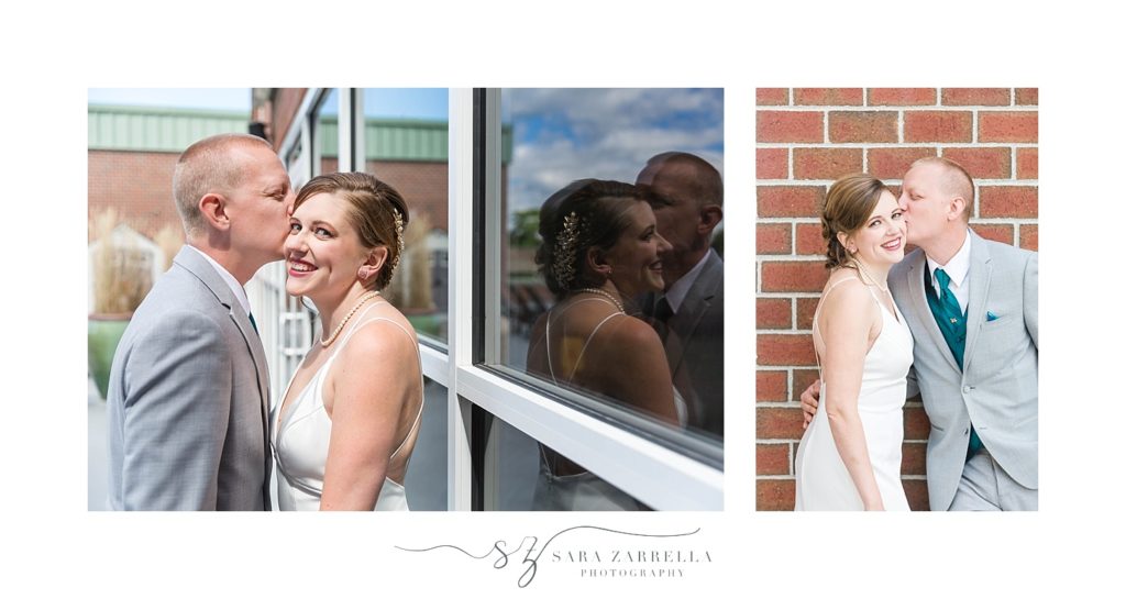 Sara Zarrella Photography photographs bride and groom on roof of Newport Marriott