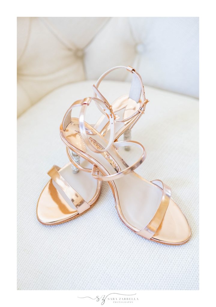 bride's shoes for elopement in Rhode Island photographed by Sara Zarrella Photography