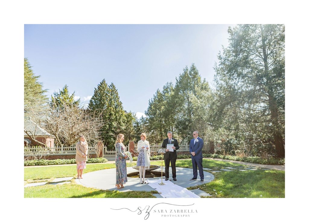 socially distance wedding ceremony photographed by Sara Zarrella Photography