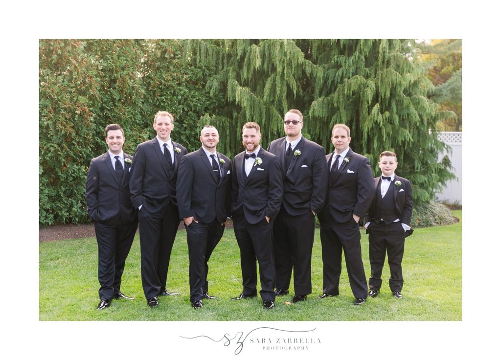 groomsmen in North Kingstown photographed by Sara Zarrella Photography