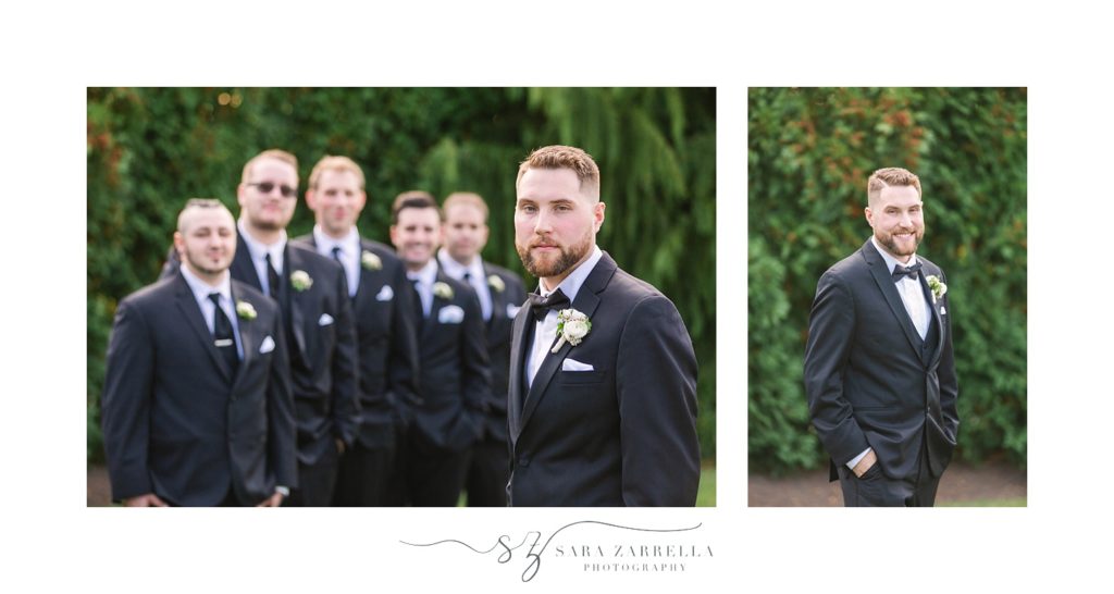 Rhode Island groomsmen pose for Sara Zarrella Photography