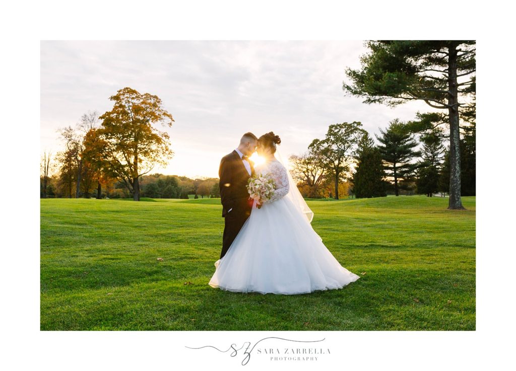 sunset wedding portraits at Quidnessett Country Club by Sara Zarrella Photography