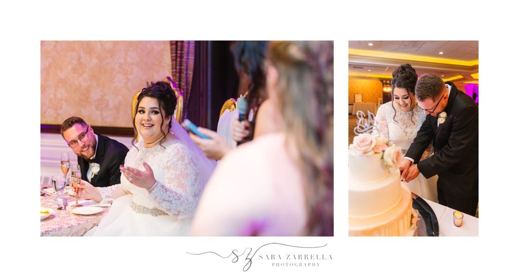 Sara Zarrella Photography photographs bride and groom during glitzy wedding reception