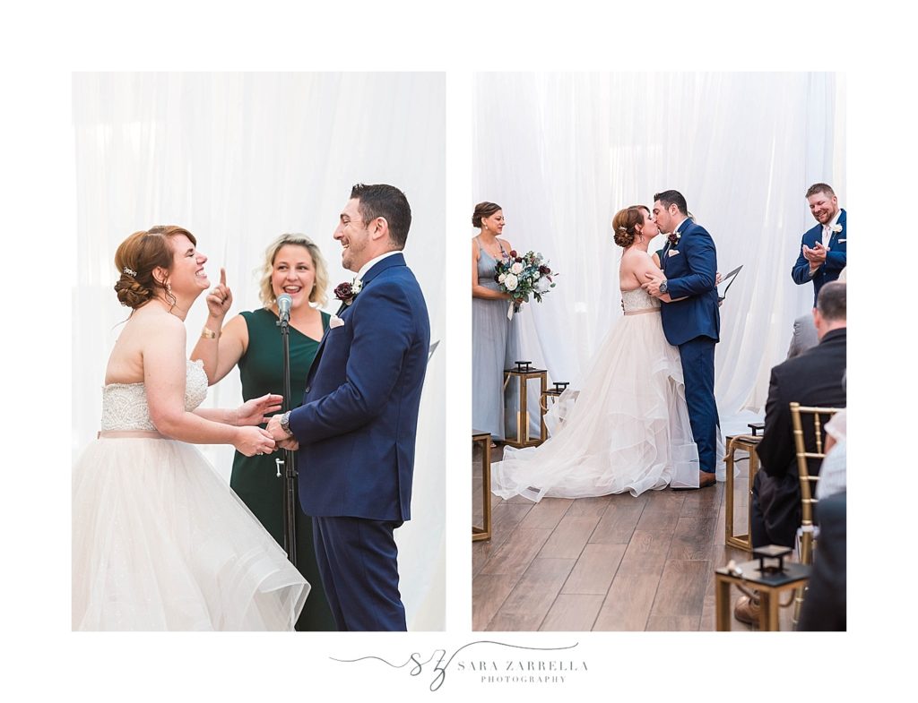 Sara Zarrella Photography captures bride and groom during wedding ceremony
