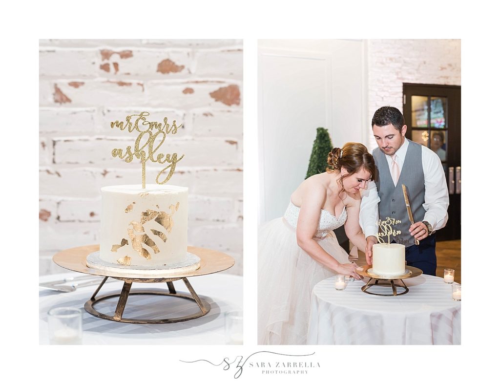 modern wedding cake in RI photographed by Sara Zarrella Photography