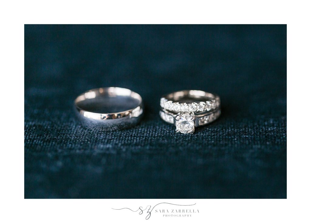Sara Zarrella Photography captures wedding rings for Warwick RI wedding day