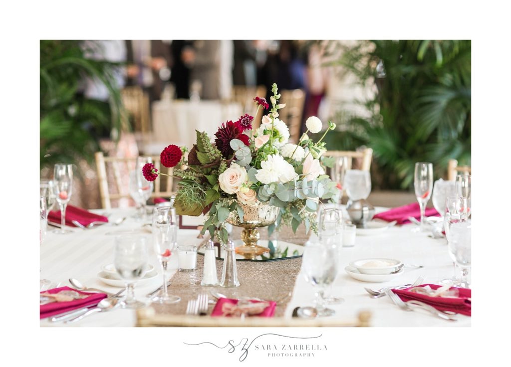 modern Crowne Plaza wedding with Atrium reception photographed by Sara Zarrella Photography