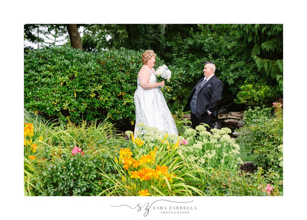brides meet during first look at Kirkbrae Country Club