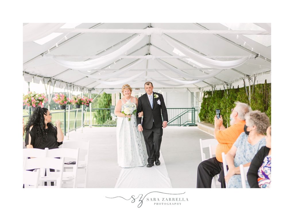 tented wedding ceremony at Kirkbrae Country Club