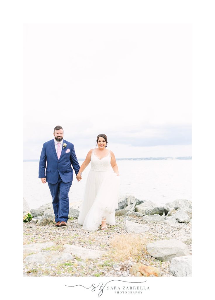 wedding portraits by Narragansett Bay