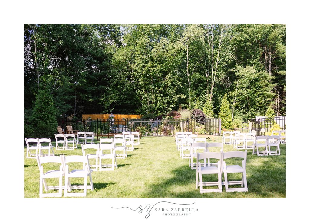 backyard wedding seating in Franklin MA