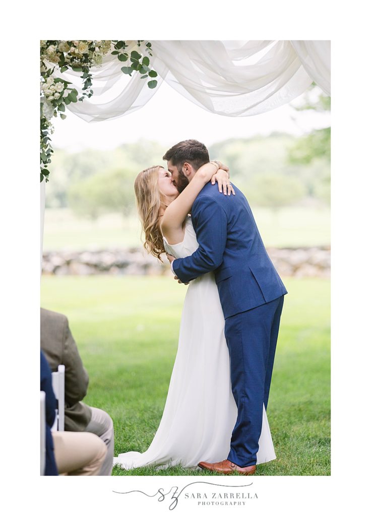 first kiss as husband and wife at Gerald's Farm