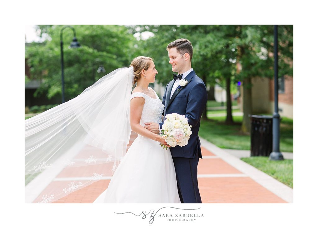 wedding portraits on Providence College campus