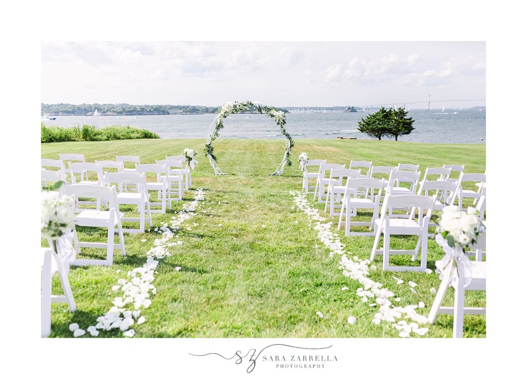 Newport Rhode Island wedding ceremony along waterfront