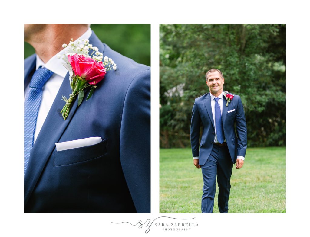 groom's details for backyard wedding in Rhode Island