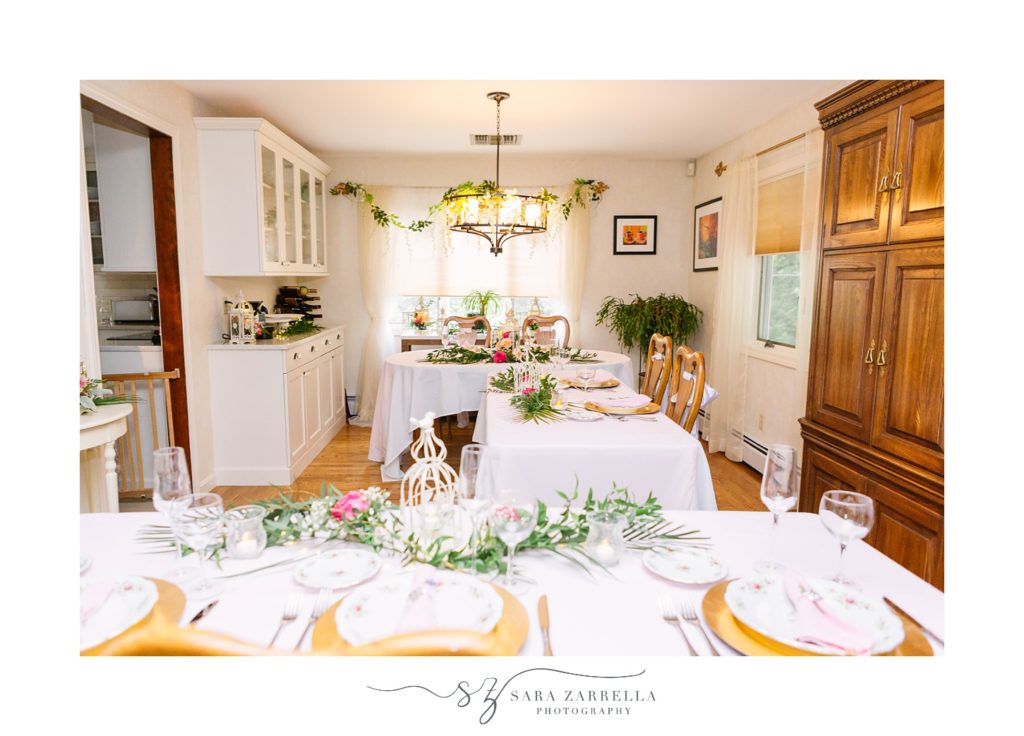 intimate wedding reception at home in Greenville RI