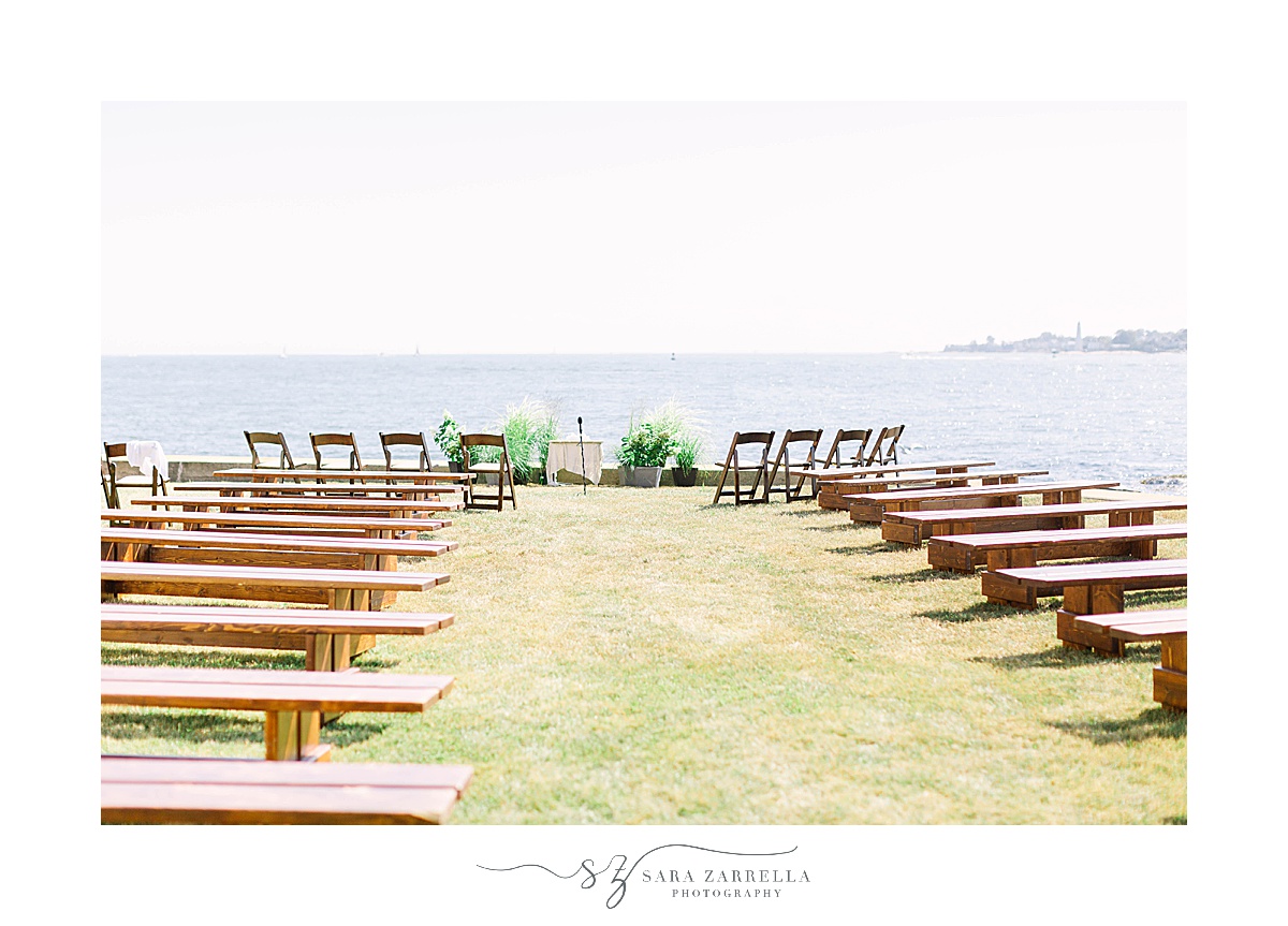 waterfront estate wedding ceremony in Groton CT