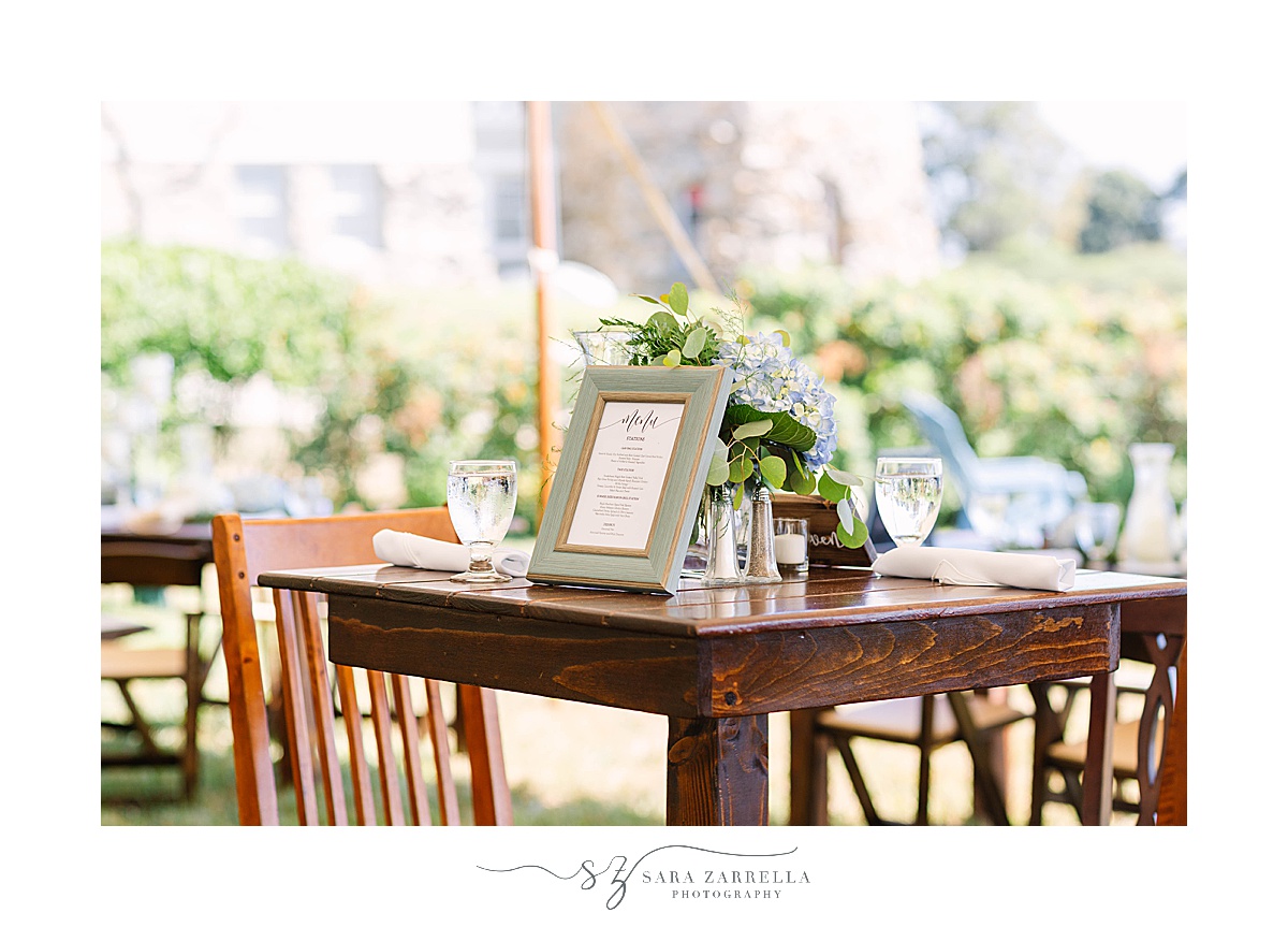 ivory and green wedding reception details
