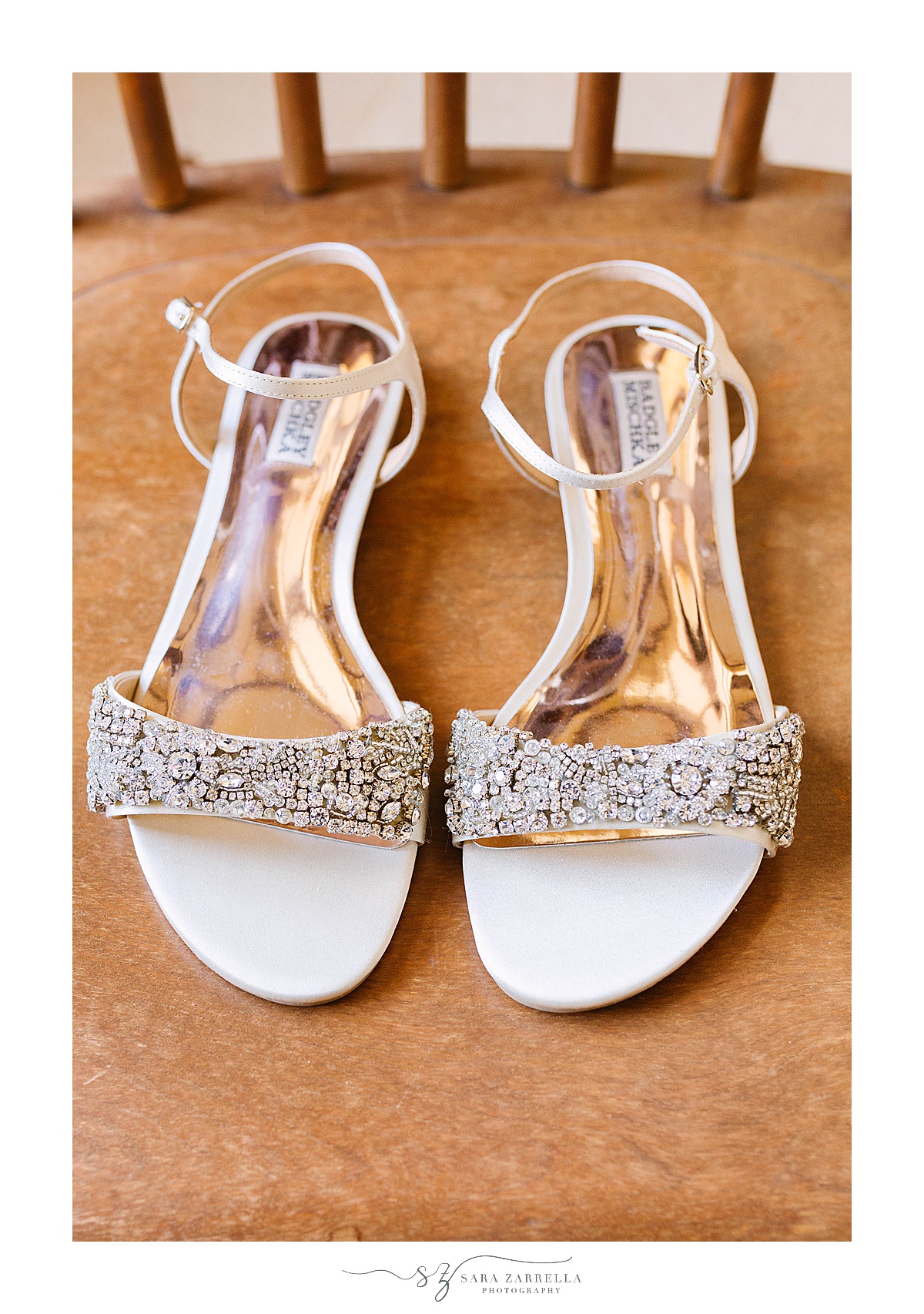 bride's shoes for waterfront estate wedding