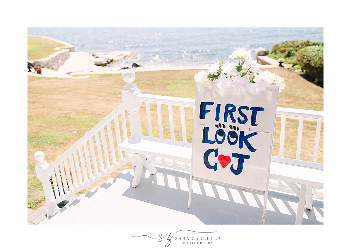 first look sign for bride and groom