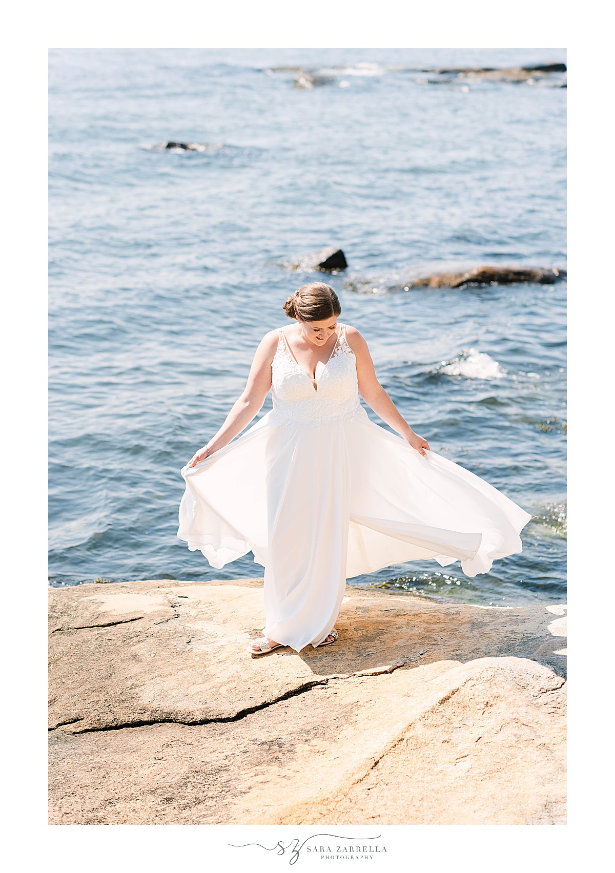 bride twirls Stella York bridal gown