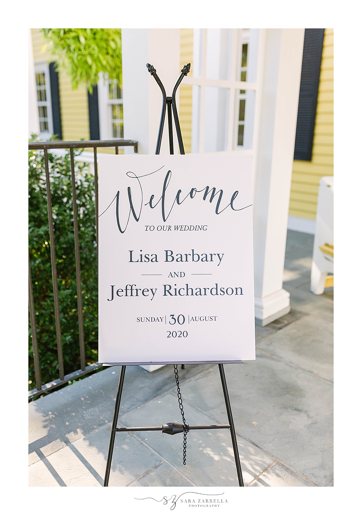 Agawam Hunt Country Club Wedding welcome sign