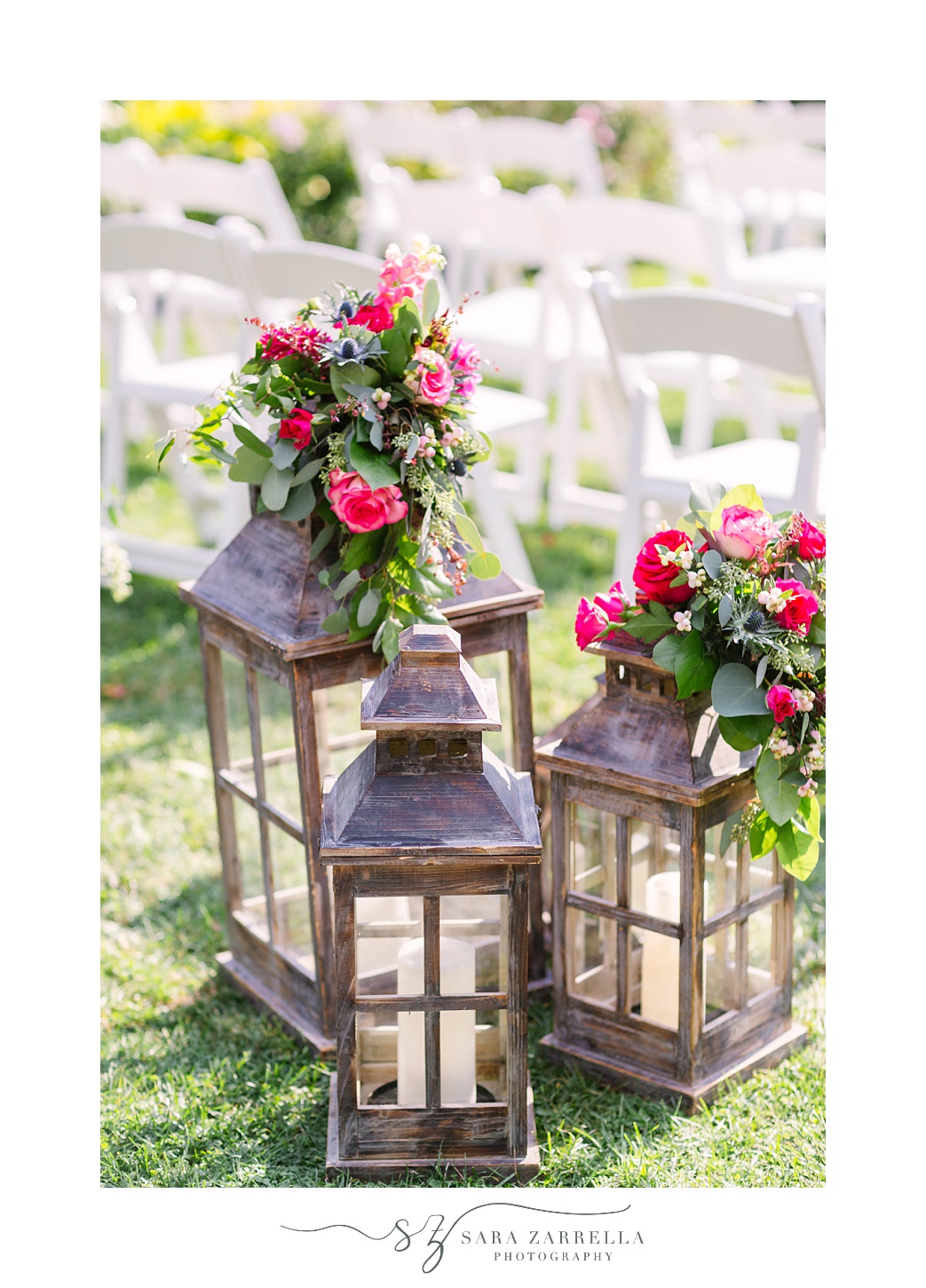 elegant lanterns for outdoor wedding ceremony in Bristol RI