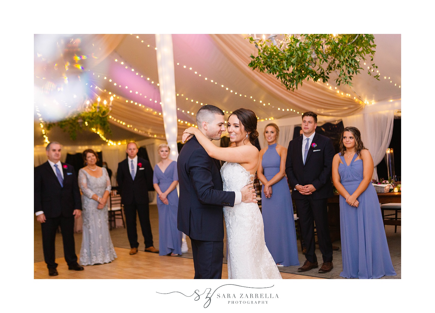 first dance during Blithewold Mansion wedding reception