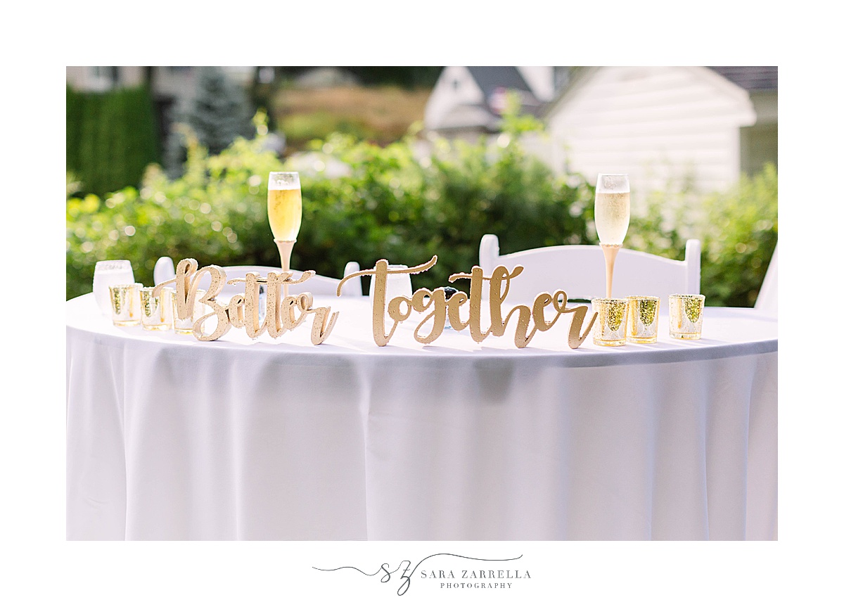 sweetheart table decorations for romantic lakeside wedding