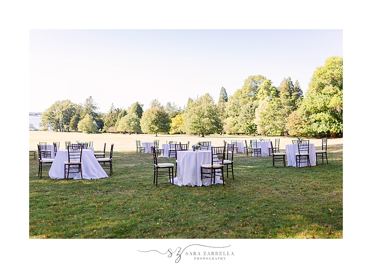 cocktail hour tables for RI wedding reception