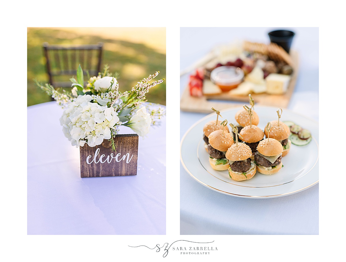 details for Rhode Island wedding reception
