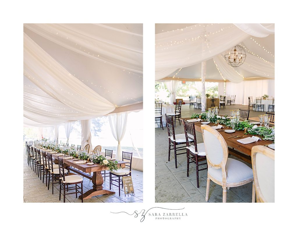 Blithewold Mansion wedding reception under tent