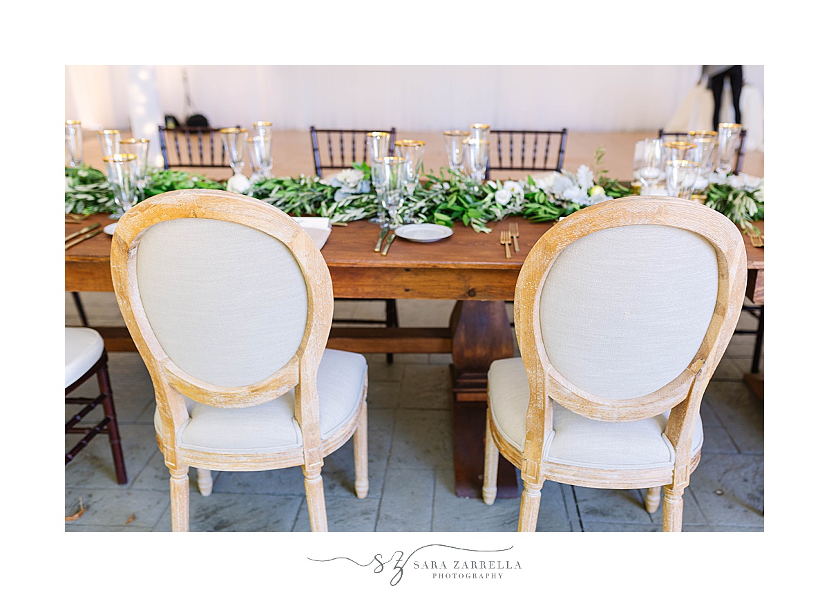 sweetheart table with high back chairs