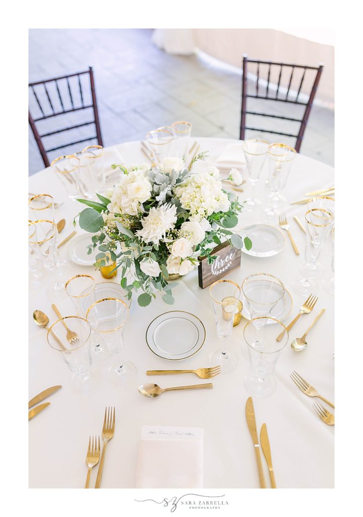 elegant gold and ivory wedding reception